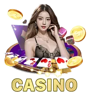 Hình ảnh sòng bạc casino trực tuyến với bàn Baccarat và người chia bài